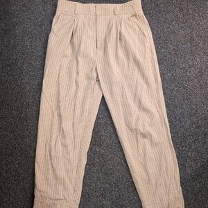 Everlane Beige Pinstripe, High Waisted Pants